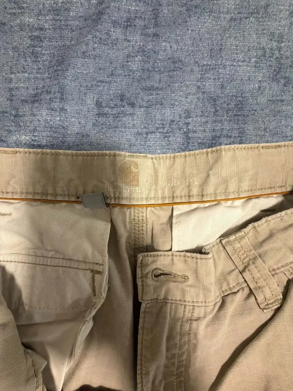 Carhartt Cargo Pants Size 33x30 Beige Relaxed Fit Ripstop Workwear